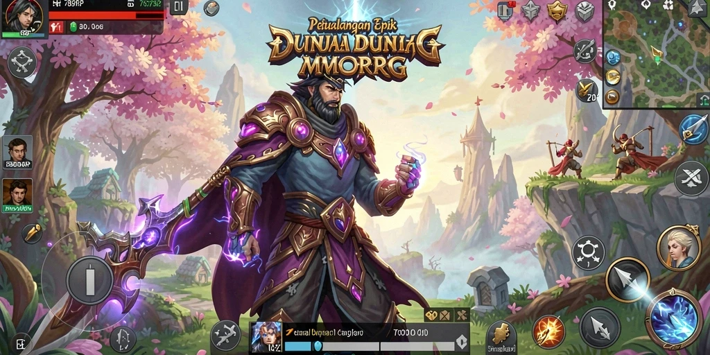Tampilan gameplay menarik dalam dunia MMORPG yang menantang.