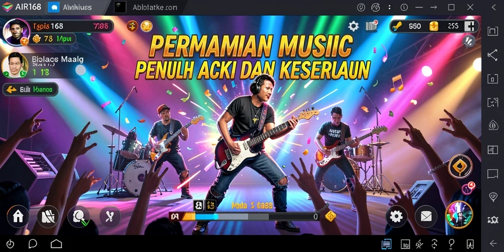 Screenshot gameplay AIR168 dengan pengalaman bermain musik yang interaktif.