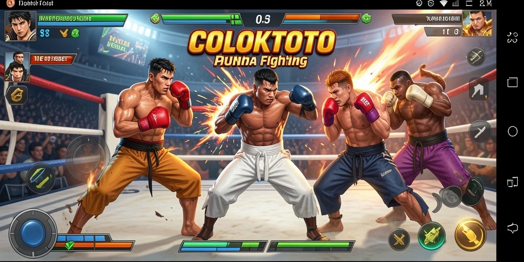 Tampilan aksi seru dalam gameplay Fighting COLOKTOTO.