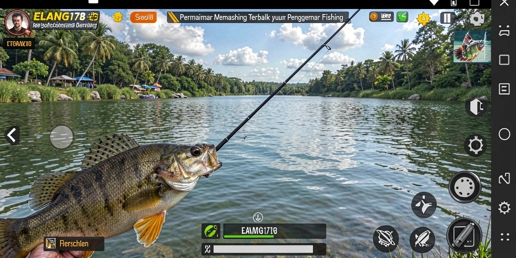 Tangkapan ikan besar di ELANG178 saat gameplay memancing.
