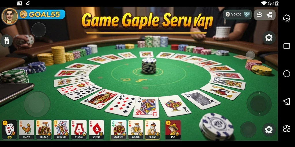 Tampilan seru gameplay Gaple di GOAL55.