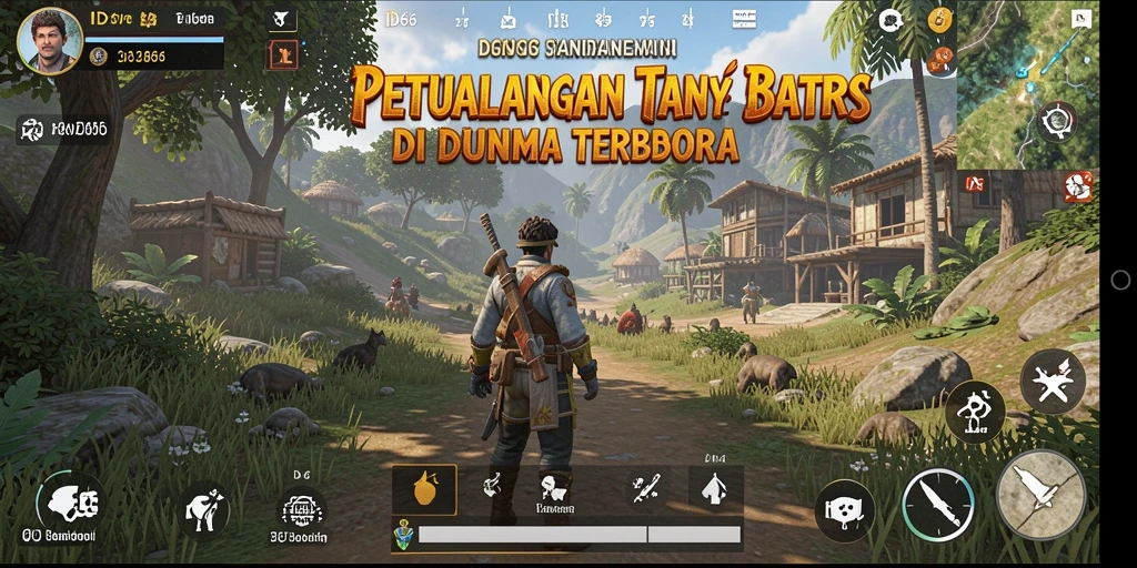 Tampilan gameplay ID66 dalam dunia terbuka yang luas dan penuh petualangan.