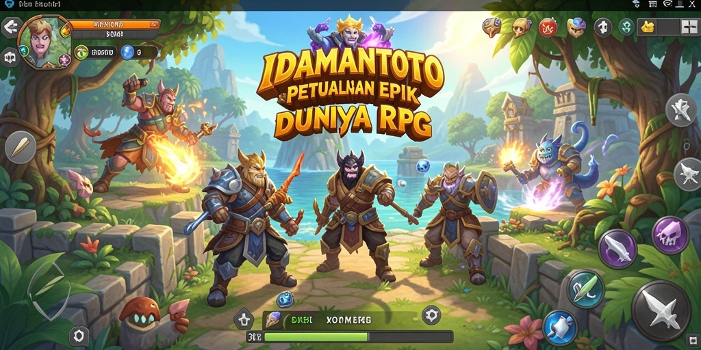 Screenshot gameplay IDAMANTOTO menampilkan aksi seru dalam pertarungan RPG.