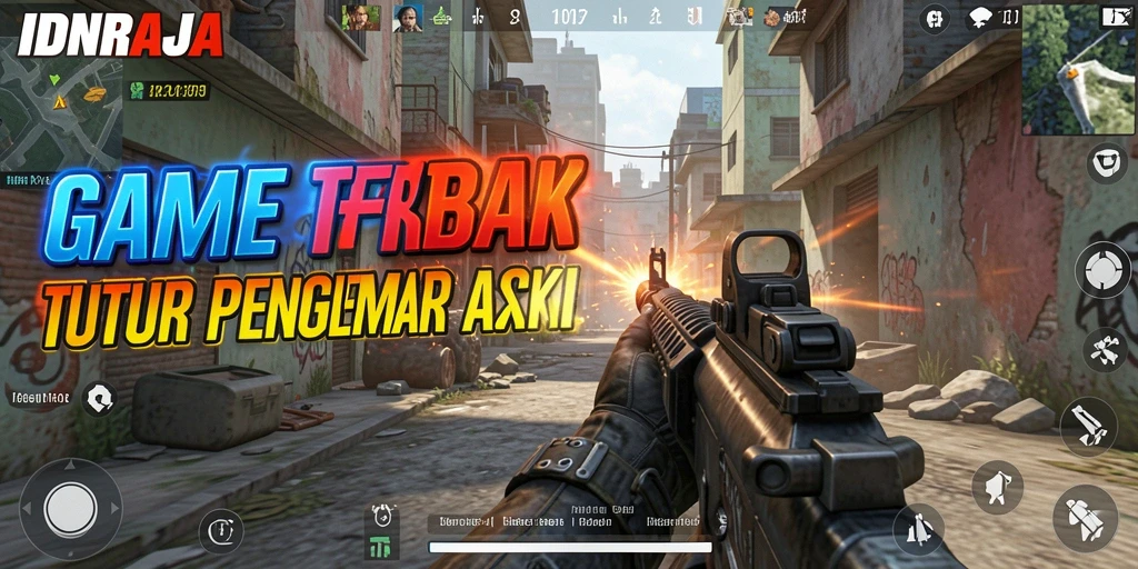 Tampilan gameplay intens di IDNRAJA dengan aksi FPS yang memukau.
