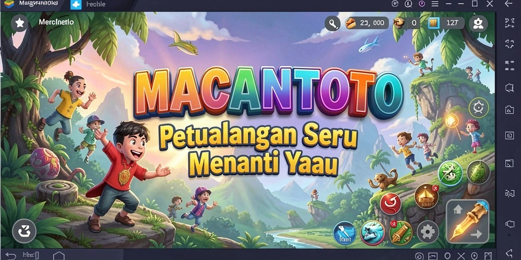 Screenshot gameplay MACANTOTO yang menampilkan aksi petualangan.