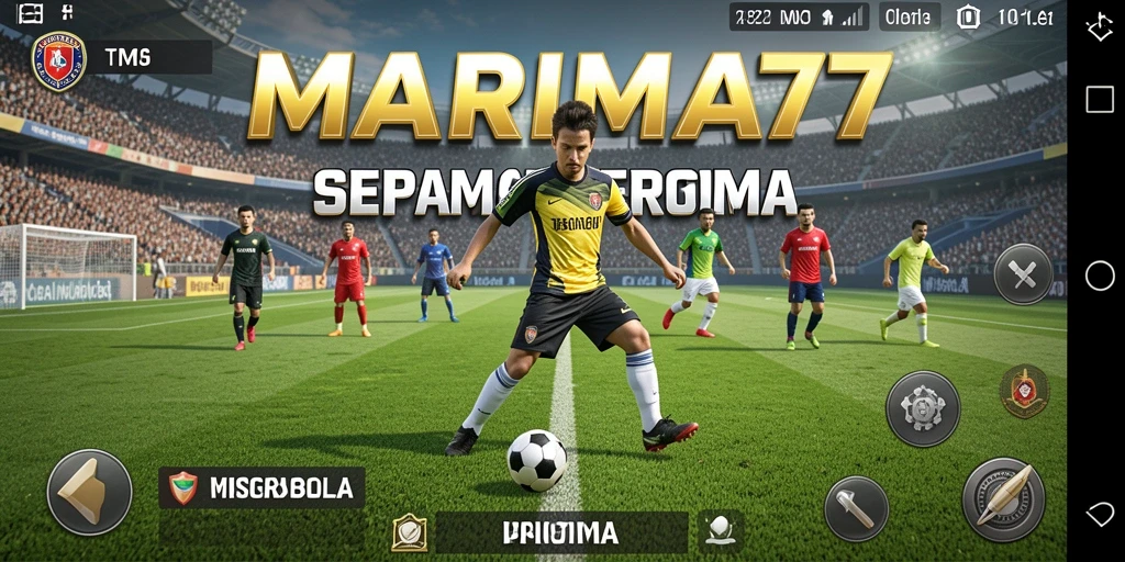 Tampilan gameplay MARIMA77 yang mendebarkan saat pertandingan sepak bola.