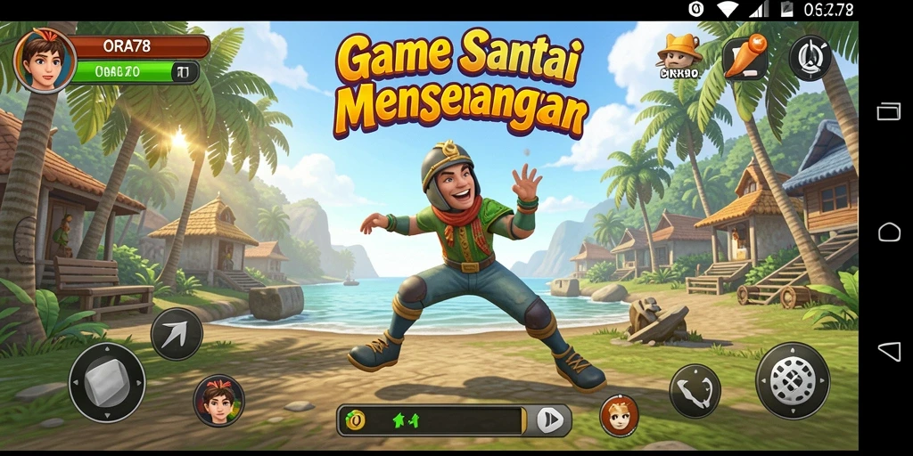 Tampilan gameplay ORA78 yang menarik dan penuh warna.