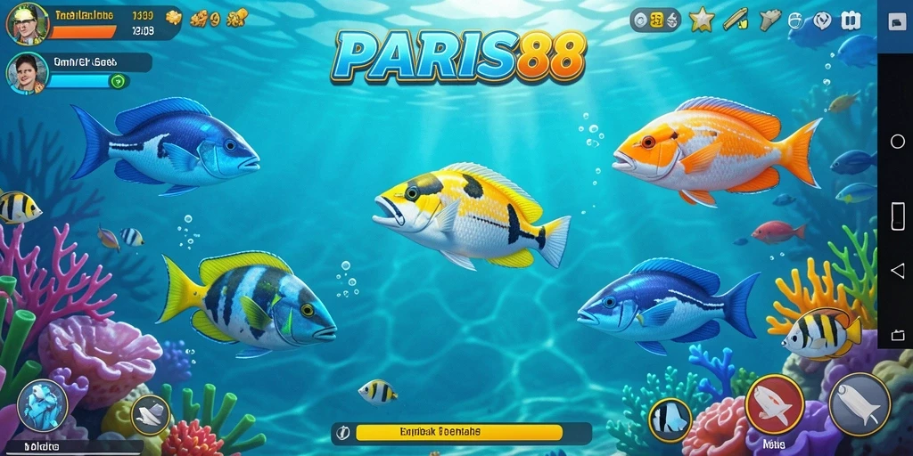 Tampilan menakjubkan dari gameplay Tembak Ikan di PARIS88.