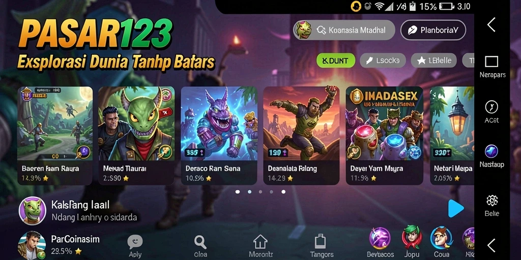 Screenshot utama PASAR123 menampilkan pemain menjelajahi dunia terbuka.