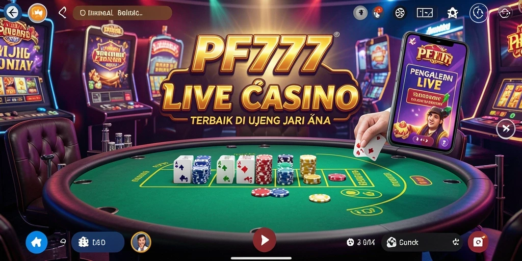 Gameplay Live Casino PF777 dengan dealer langsung dan suasana interaktif.