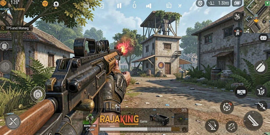 Screenshot gameplay RAJAKING yang menampilkan pertempuran intens.