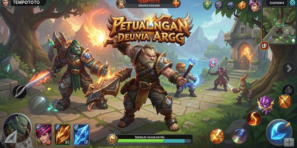 Tampilan gameplay seru dalam dunia fantasi TEMPOTOTO.