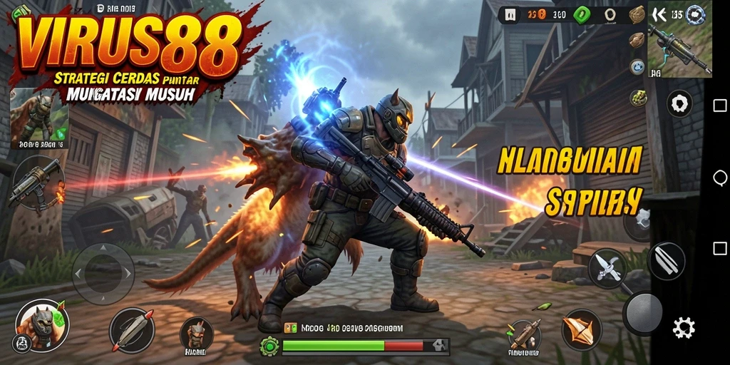 Tampak aksi seru dalam permainan strategi VIRUS88.