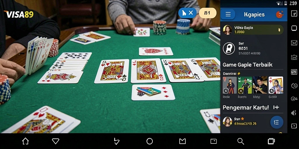 Tampilan gameplay Gaple yang seru dan menawan.